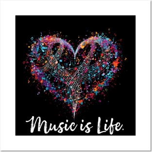 Music is Life Artistic Heart Posters and Art
